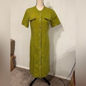3/$25🎈Green  button down midi dress